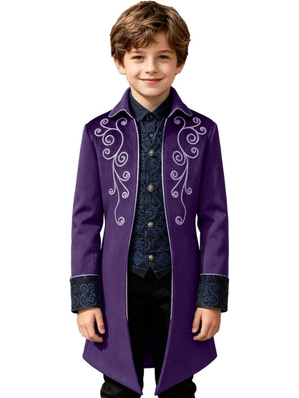 Kids Steampunk Jacket - Boys Victorian Renaissance Tailcoat, Medieval Style